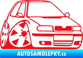 Samolepka Škoda Felicia karikatura pravá červená