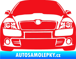 Samolepka Škoda Octavia 2 karikatura  červená