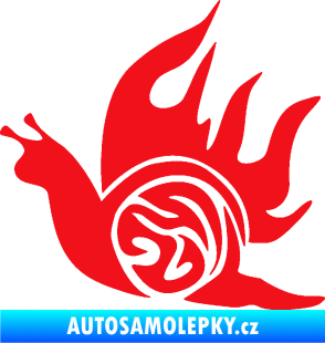 Samolepka Šnek s plameny levá červená