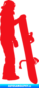 Samolepka Snowboard 032 pravá červená