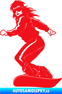 Samolepka Snowboard 036 levá červená