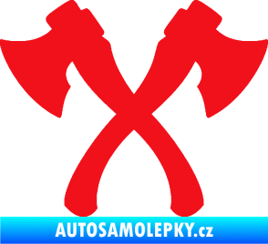 Samolepka Spojené sekery červená