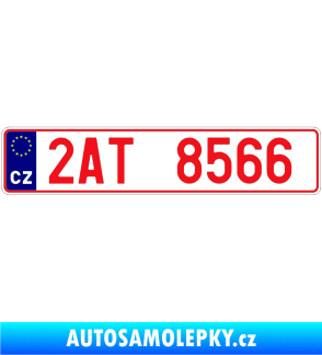 Samolepka SPZ s EU neodrazkový podklad červená