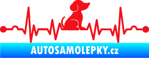 Samolepka Srdeční tep 002 pravá pejsek červená