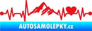 Samolepka Srdeční tep 011 hory se srdcem pravá červená