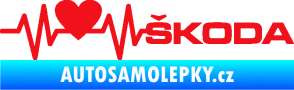Samolepka Srdeční tep 025 pravá škoda červená