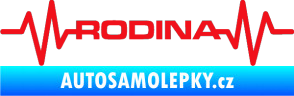 Samolepka Srdeční tep 032 rodina červená