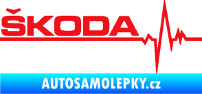 Samolepka Srdeční tep 034 levá Škoda červená