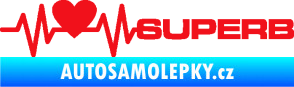 Samolepka Srdeční tep 072 pravá Superb červená
