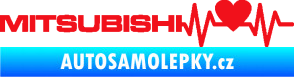 Samolepka Srdeční tep 082 levá Mitsubishi červená