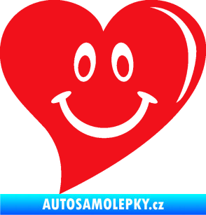 Samolepka Srdíčko 014 pravá s úsměvem červená