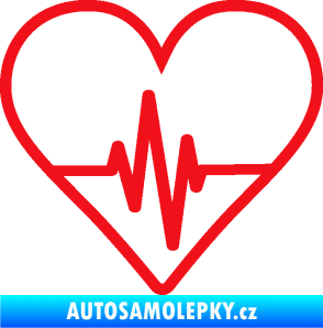 Samolepka Srdíčko 017 ekg křivka červená