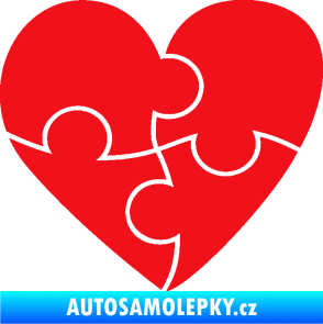 Samolepka Srdíčko 018 levá puzzle červená