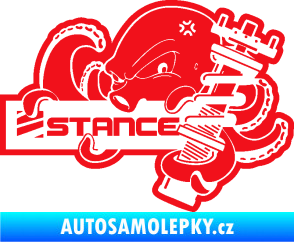 Samolepka Stance nápis s chobotnicí červená