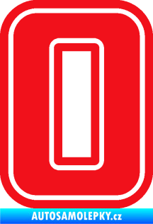 Samolepka Startovní číslo 0 typ 5 červená