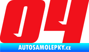 Samolepka Startovní číslo 04 typ 6 červená