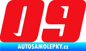 Samolepka Startovní číslo 09 typ 6 červená