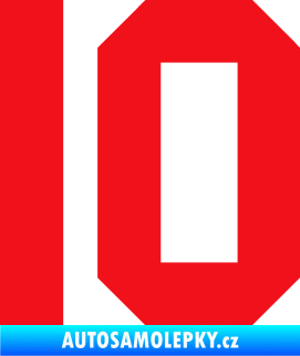 Samolepka Startovní číslo 10 červená
