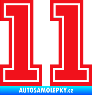 Samolepka Startovní číslo 11 typ 5 červená