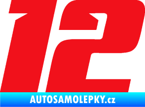 Samolepka Startovní číslo 12 typ 6 červená