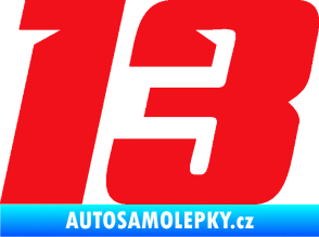 Samolepka Startovní číslo 13 typ 6 červená