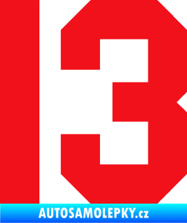 Samolepka Startovní číslo 13 červená