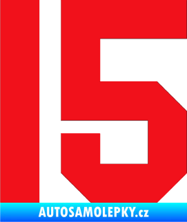 Samolepka Startovní číslo 15 červená