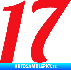 Samolepka Startovní číslo 17 typ 3        červená