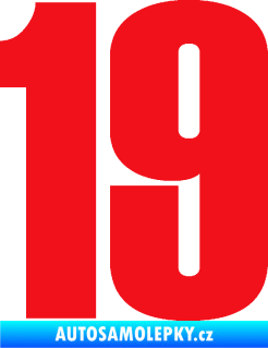 Samolepka Startovní číslo 19 typ 2      červená