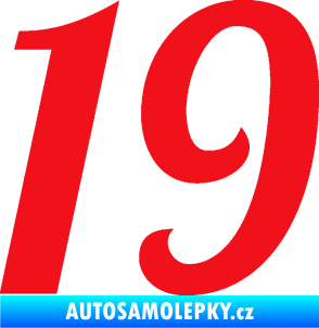 Samolepka Startovní číslo 19 typ 3          červená