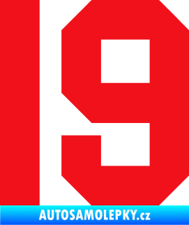 Samolepka Startovní číslo 19 červená