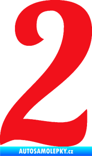 Samolepka Startovní číslo 2 typ 3 červená
