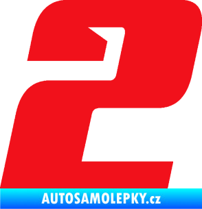 Samolepka Startovní číslo 2 typ 6 červená