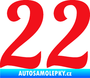 Samolepka Startovní číslo 22 typ 3 červená