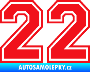 Samolepka Startovní číslo 22 typ 4 červená