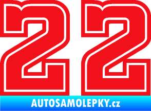 Samolepka Startovní číslo 22 typ 5 červená