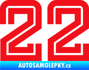 Samolepka Startovní číslo 22 typ 7 červená