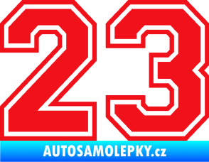 Samolepka Startovní číslo 23 typ 4 červená