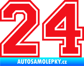Samolepka Startovní číslo 24 typ 4 červená
