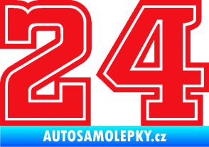 Samolepka Startovní číslo 24 typ 5 červená