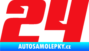 Samolepka Startovní číslo 24 typ 6 červená
