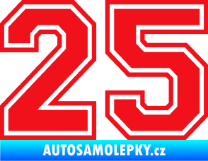 Samolepka Startovní číslo 25 typ 4 červená