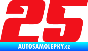 Samolepka Startovní číslo 25 typ 6 červená