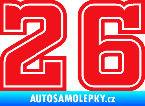 Samolepka Startovní číslo 26 typ 5 červená