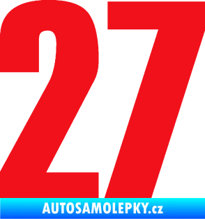 Samolepka Startovní číslo 27 typ 2     červená