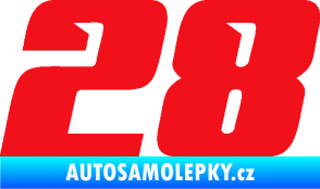 Samolepka Startovní číslo 28 typ 6 červená