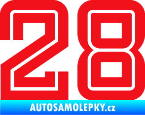 Samolepka Startovní číslo 28 typ 7 červená
