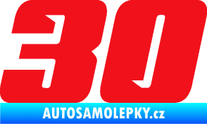 Samolepka Startovní číslo 30 typ 6 červená