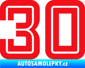 Samolepka Startovní číslo 30 typ 7 červená