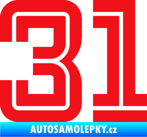 Samolepka Startovní číslo 31 typ 7 červená